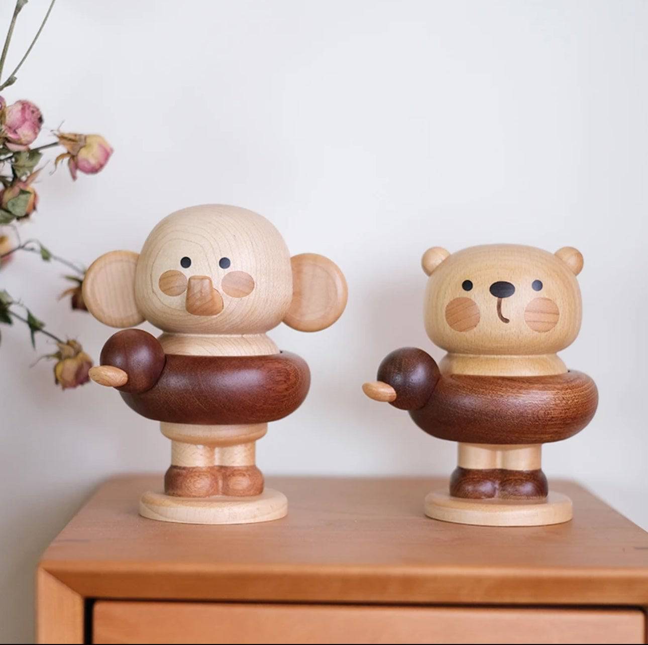 Cute Pets Seaside Vacation Series-Dynamic Aromatherapy Ornaments-Made of 5 Kinds of Precious Wood - EaseWoo