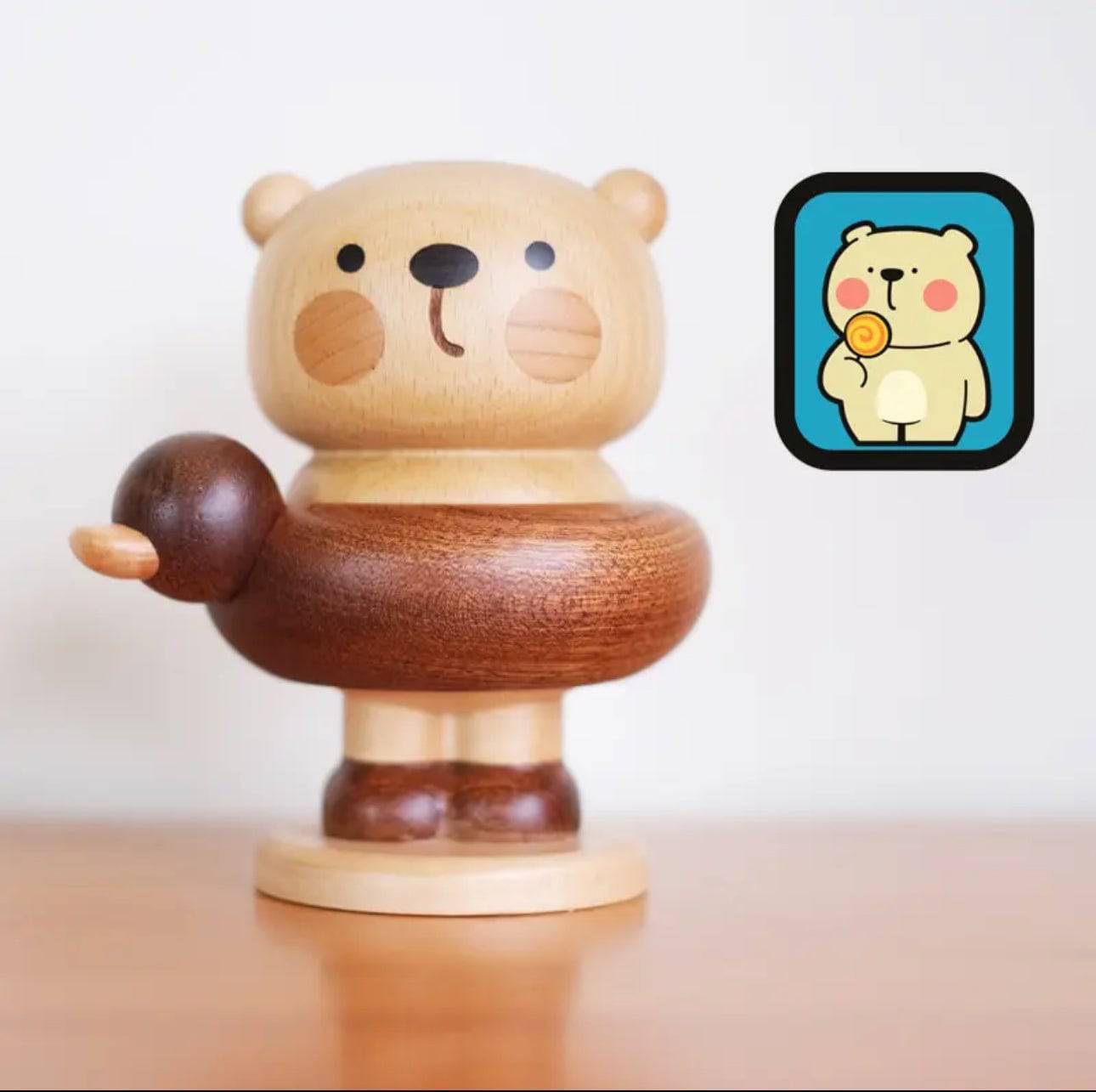 Cute Pets Seaside Vacation Series-Dynamic Aromatherapy Ornaments-Made of 5 Kinds of Precious Wood - EaseWoo