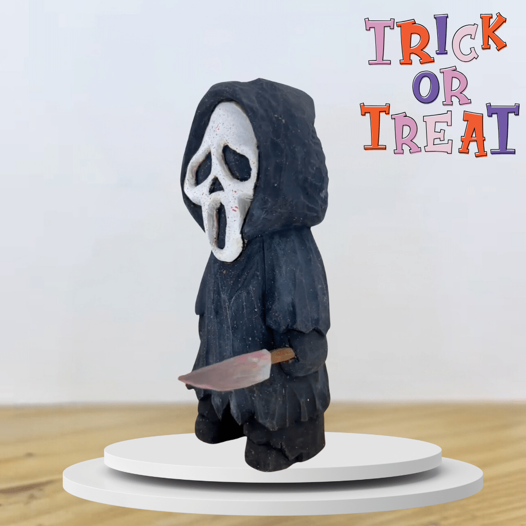 Halloween Wood Carving Ghost Face - EaseWoo