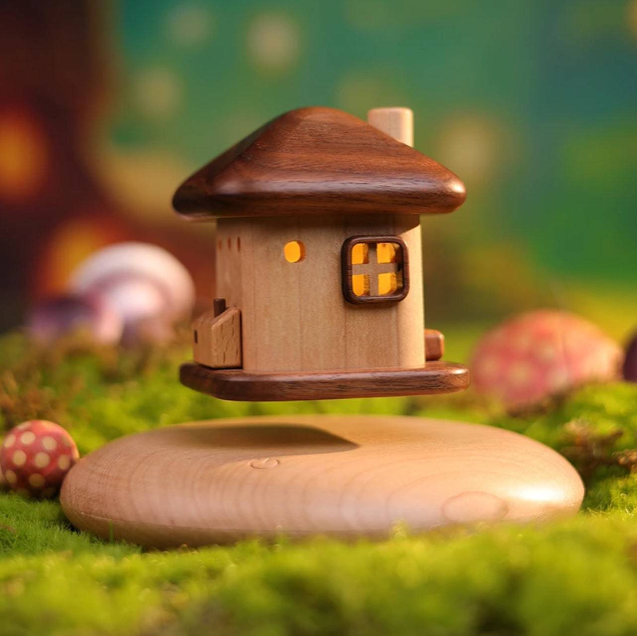 Magnetic Levitation Aromatherapy Cabin--Living in the Forest Night Light Creative Desktop Ornaments--Birthday and Holiday Gifts - EaseWoo