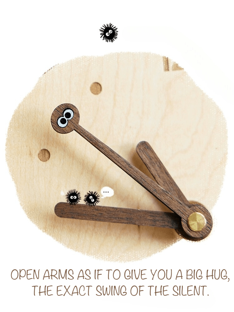 Original Wooden Totoro Silent Time Wall Clock - EaseWoo