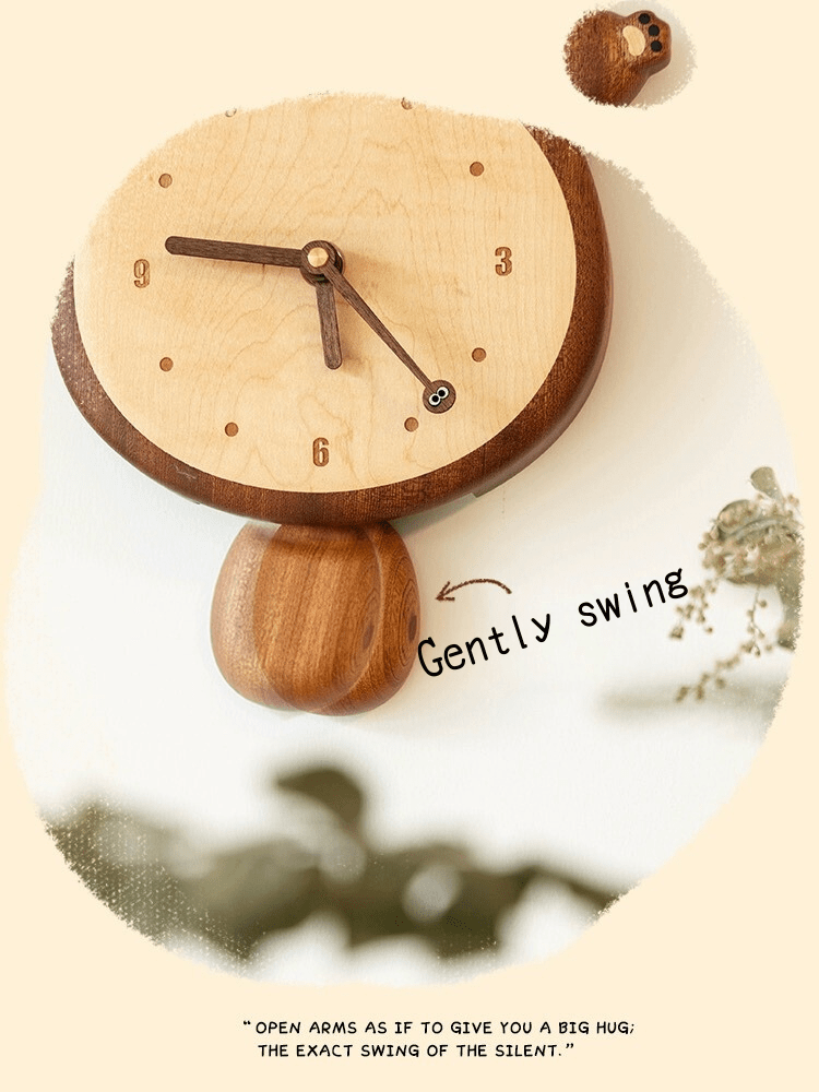 Original Wooden Totoro Silent Time Wall Clock - EaseWoo