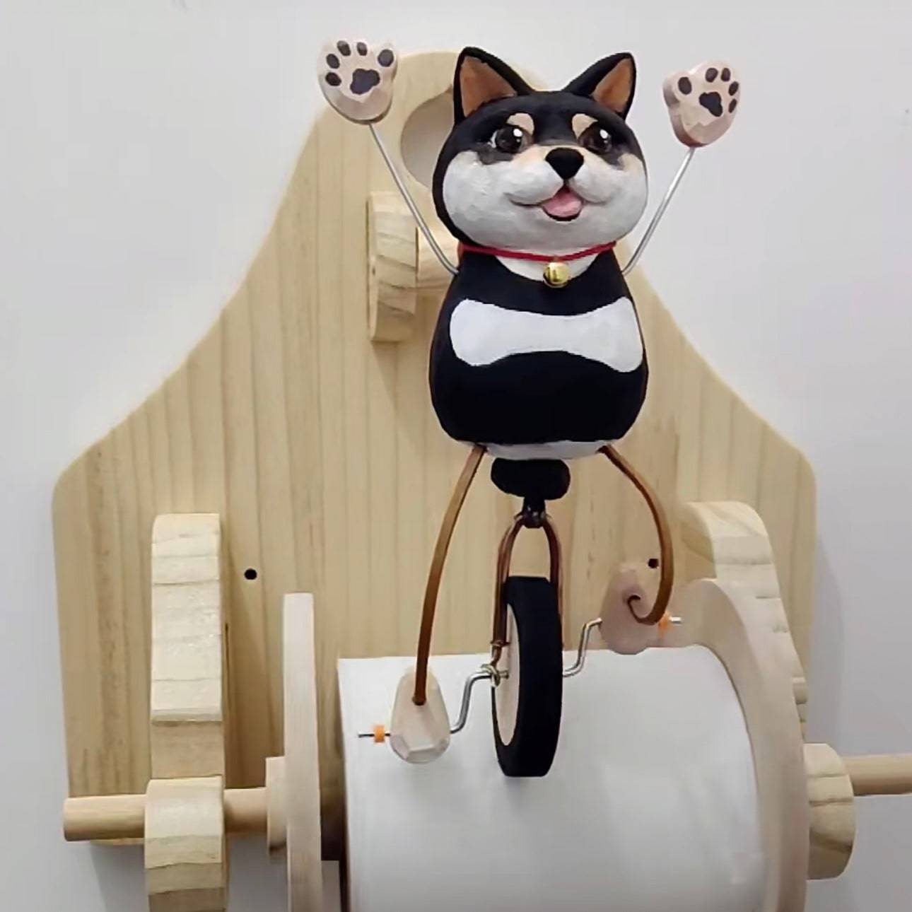 Hand-carved Wood Toilet Fun Figure - EaseWoo