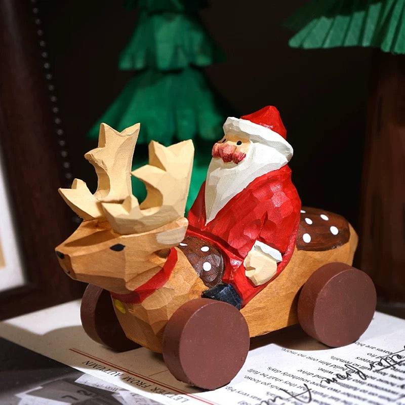 Hand-carved Solid Wood Christmas Decorations - EaseWoo