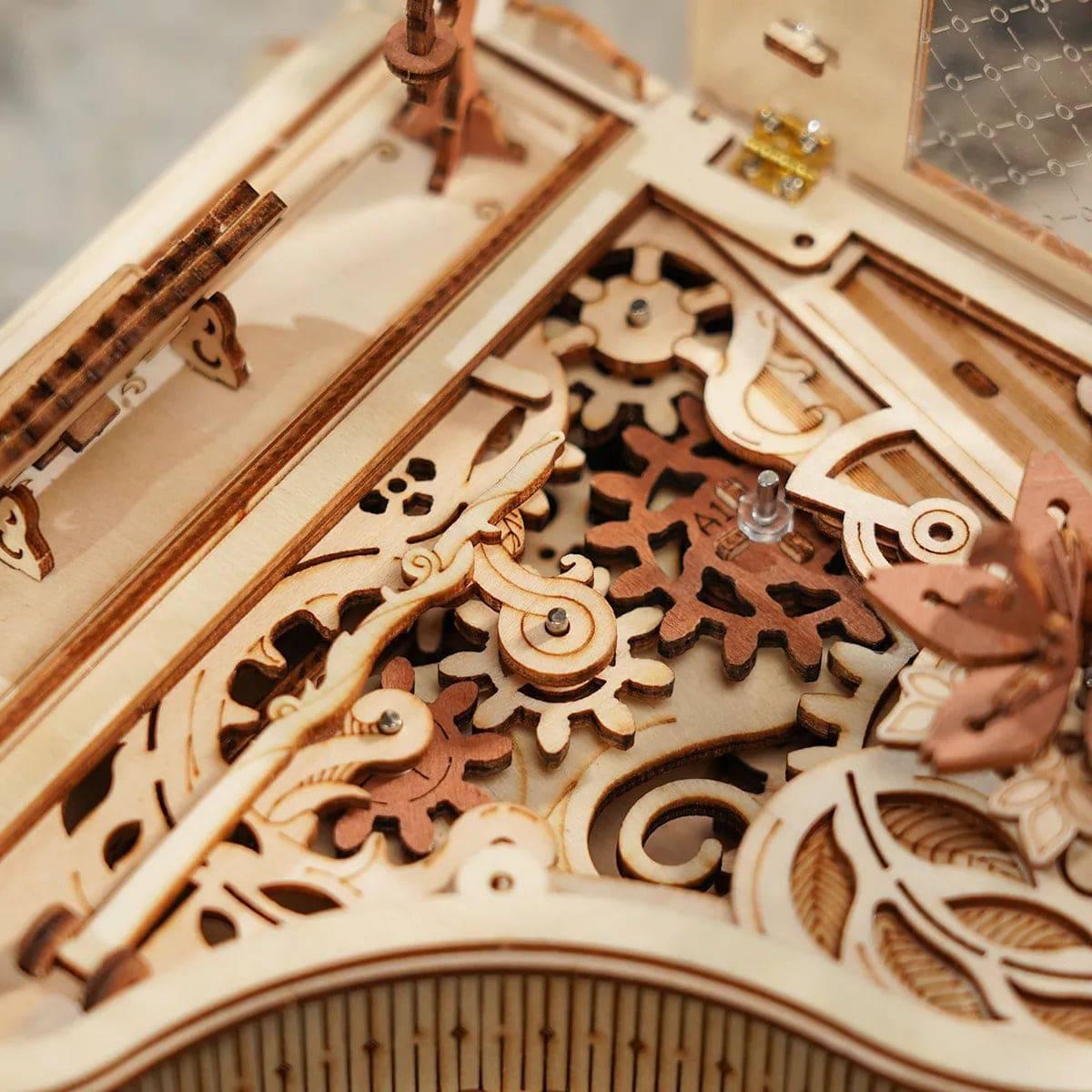 Robotime Rokr Magic Piano Mechanical Self-playing Music Box for Kids and Adults Building Block Kits Toys 3D Wooden Puzzle AMK81 - EaseWoo