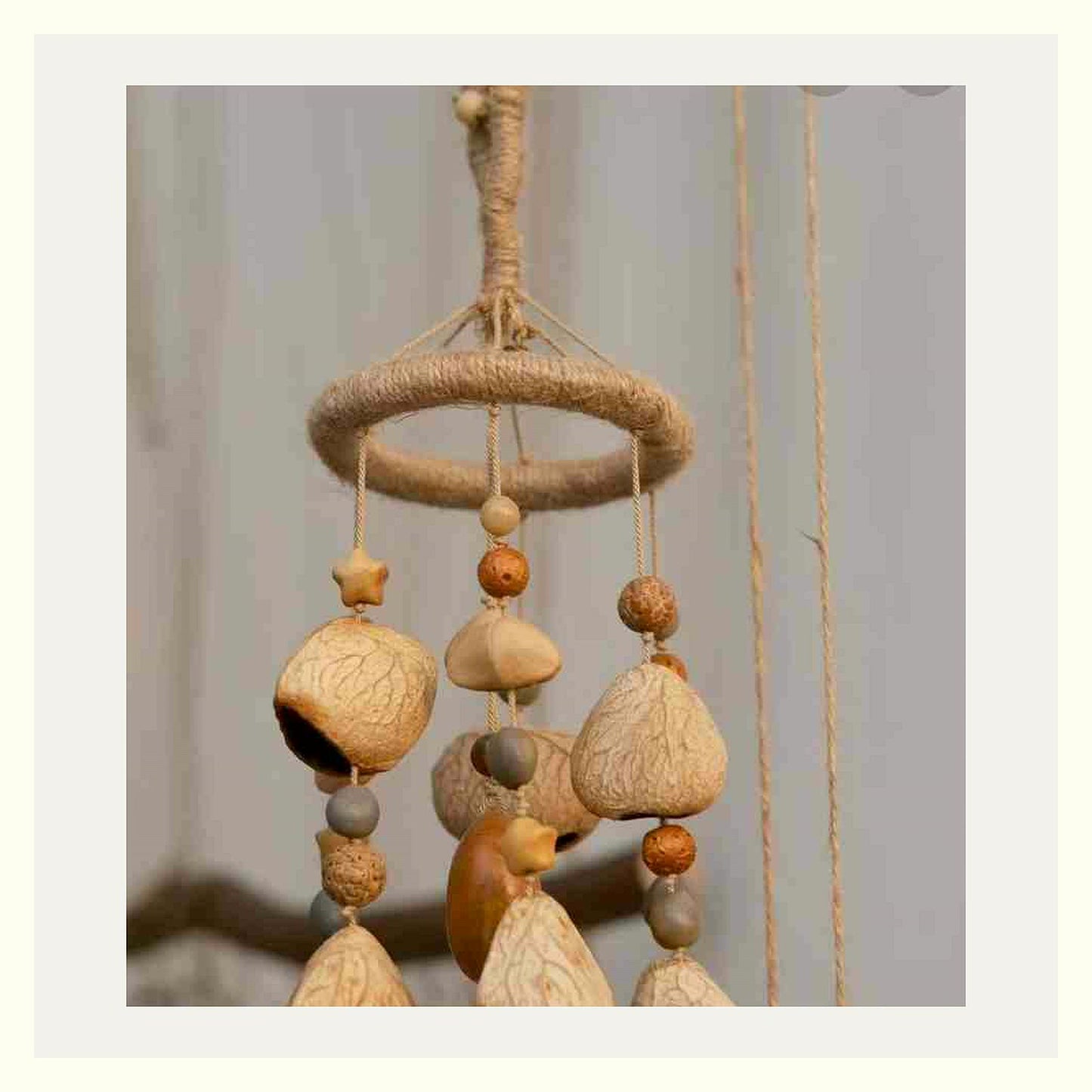 Forest Shell Rattle Wind Chime – Natural Bodhi Handmade Hanging Decor - clean corrected product image