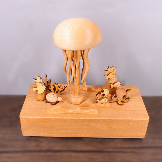 Handmade Jellyfish music box Wood Mechanical Jellyfish | EaseWoo - EaseWoo