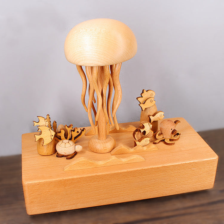 Handmade Jellyfish music box Wood Mechanical Jellyfish | EaseWoo - EaseWoo