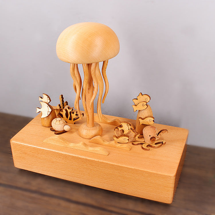 Handmade Jellyfish music box Wood Mechanical Jellyfish | EaseWoo - EaseWoo