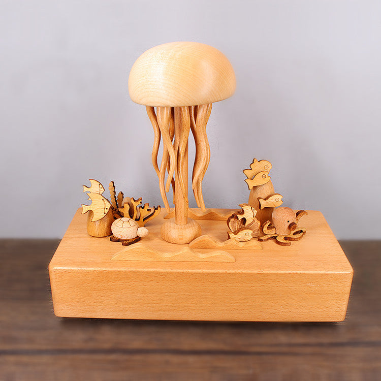 Handmade Jellyfish music box Wood Mechanical Jellyfish | EaseWoo - EaseWoo