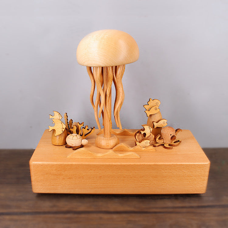 Handmade Jellyfish music box Wood Mechanical Jellyfish | EaseWoo - EaseWoo