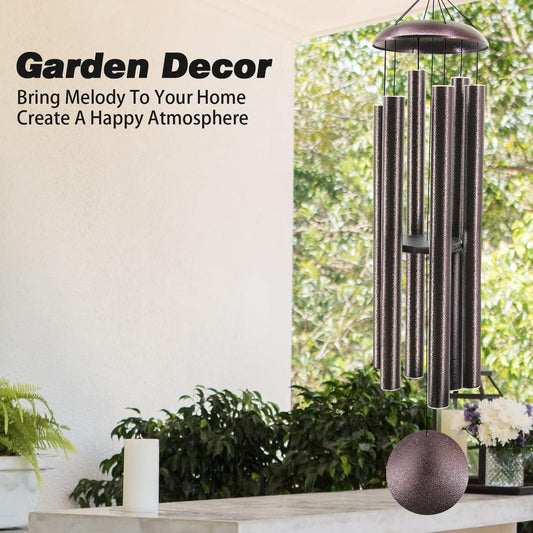 Forest Spirit Wooden Wind Chime — outdoor bamboo chime in green garden