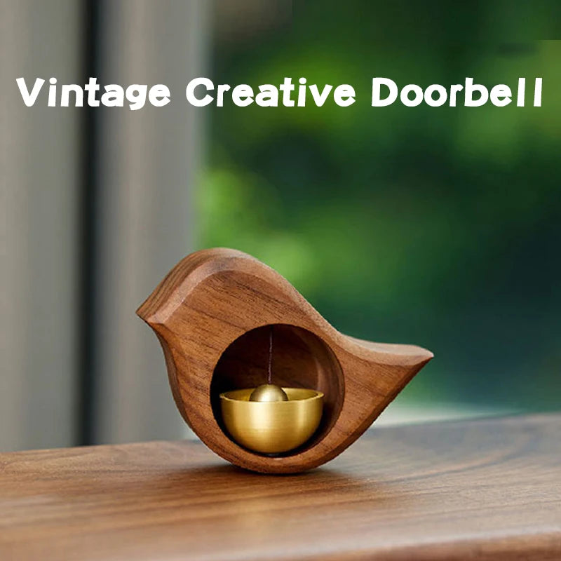 Wooden Doorbell Bird Bell Wind Chimes Wireless Doorbell for Home Creative Entrance Door Bell Aesthetic Room Walll Decor - EaseWoo