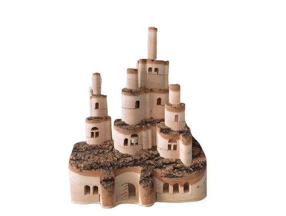 A DIY Log Handmade Castle-Natural Without Coating Material Eco-Friendly Unique Funny Gift