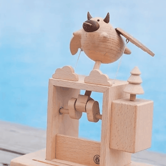 Original Handmade Wooden Craft Flying Cow - EaseWoo