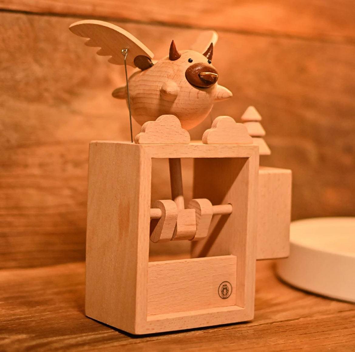 Original Handmade Wooden Craft Flying Cow - EaseWoo