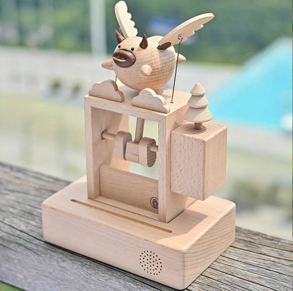 Original Handmade Wooden Craft Flying Cow - EaseWoo
