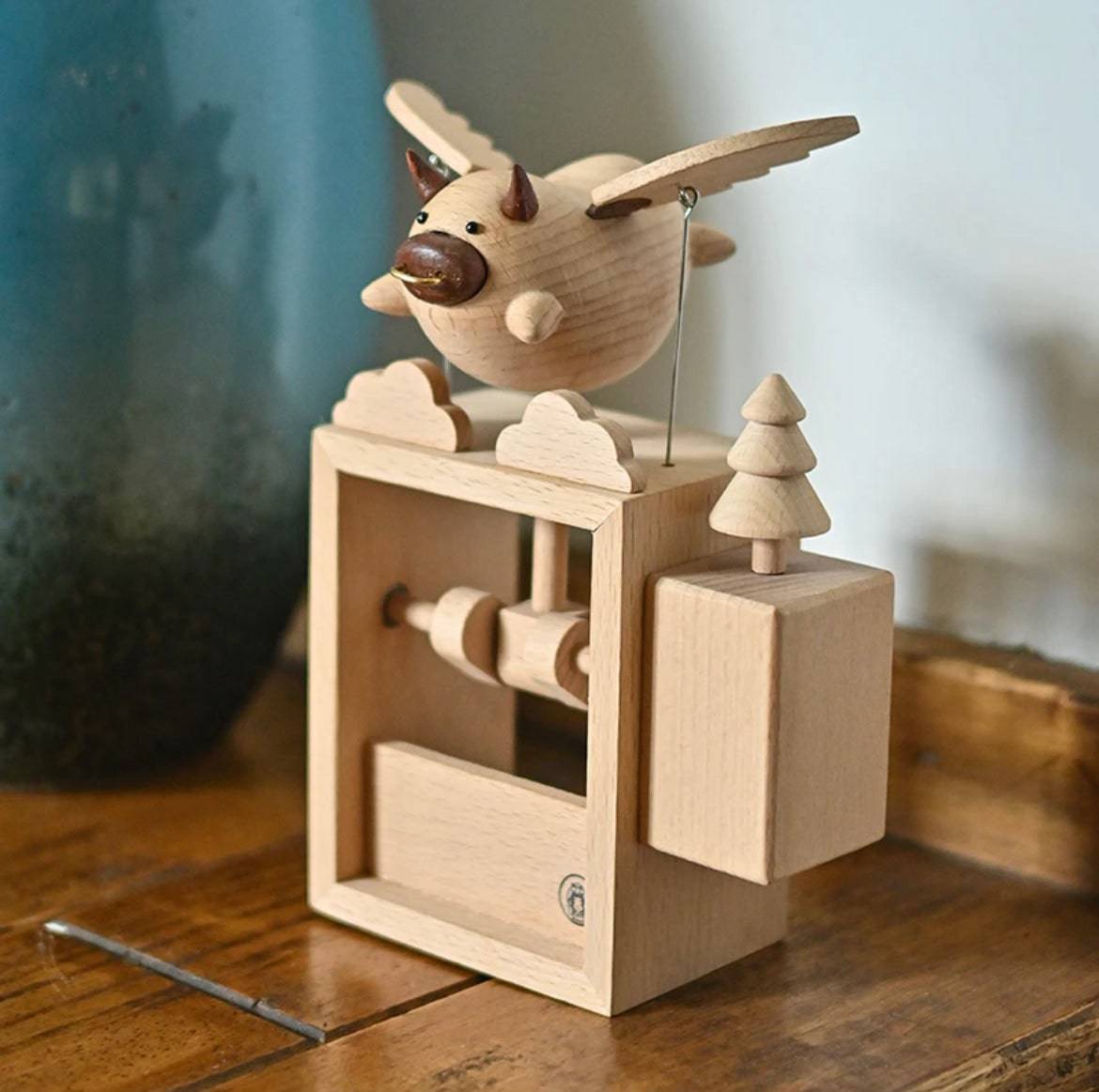 Original Handmade Wooden Craft Flying Cow - EaseWoo