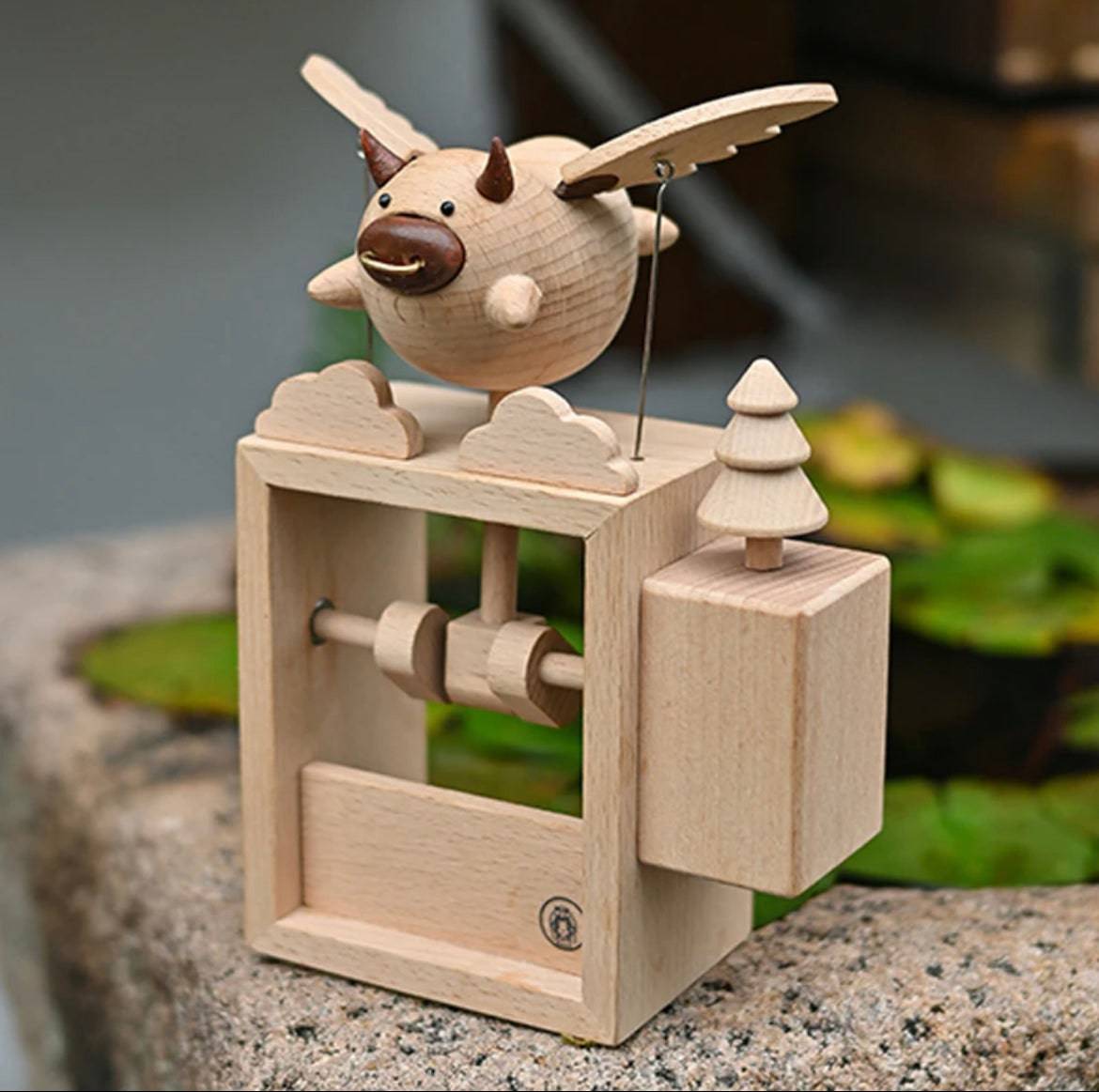 Original Handmade Wooden Craft Flying Cow - EaseWoo