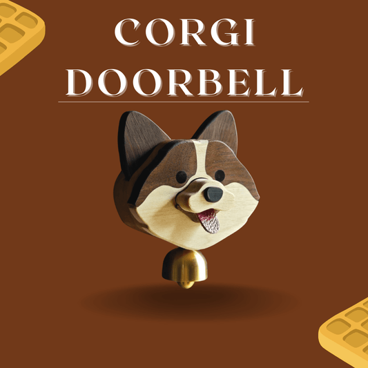 Wooden Carving Westie & Corgi Doorbell