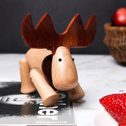 Artistic Adjustable Wooden Elk - Perfect Christmas Decor and Versatile Home Accent