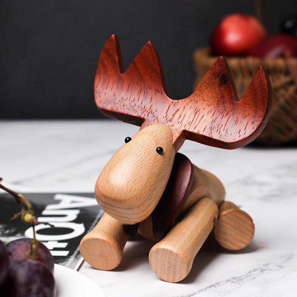 Artistic Adjustable Wooden Elk - Perfect Christmas Decor and Versatile Home Accent