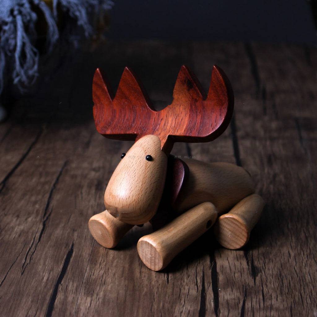 Artistic Adjustable Wooden Elk - Perfect Christmas Decor and Versatile Home Accent