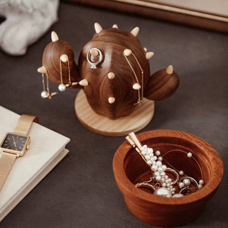 Desert Bloom-Cactus Jewelry Hanger with Hidden Storage - EaseWoo
