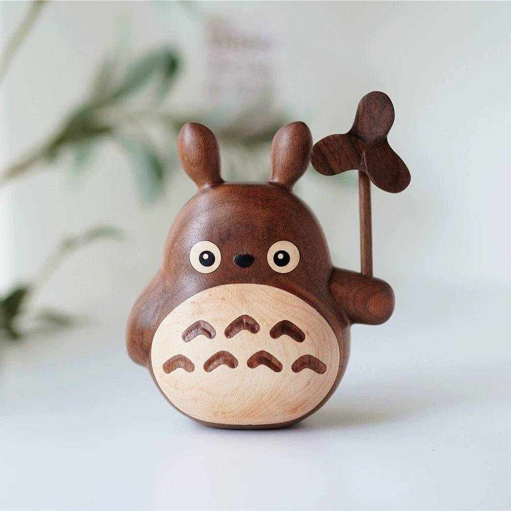 Hand-carved Black Walnut Totoro - EaseWoo