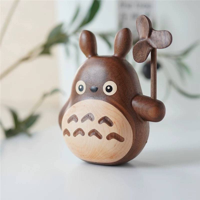 Hand-carved Black Walnut Totoro - EaseWoo
