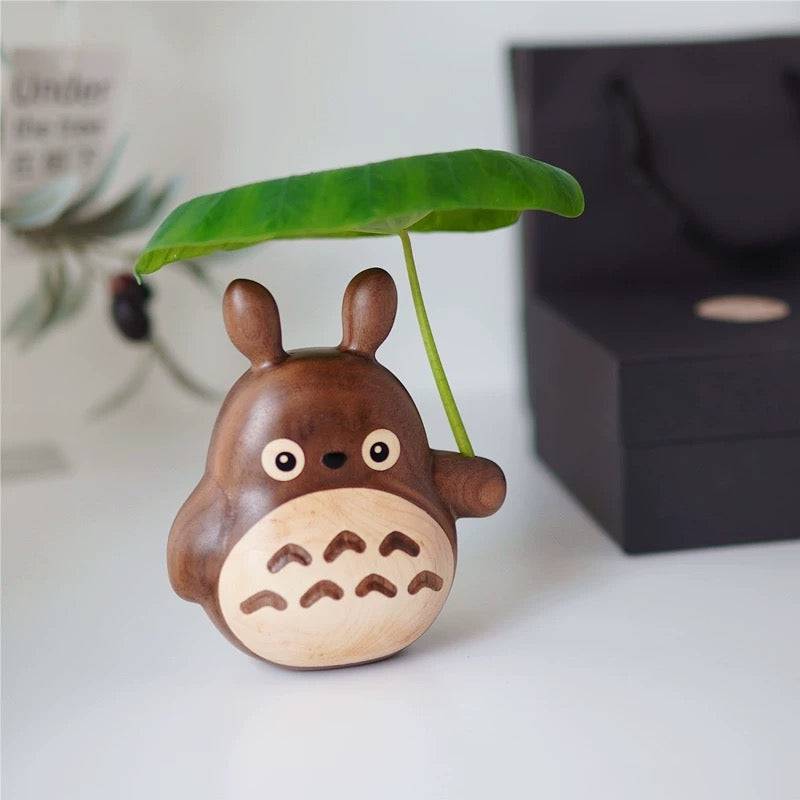 Hand-carved Black Walnut Totoro - EaseWoo