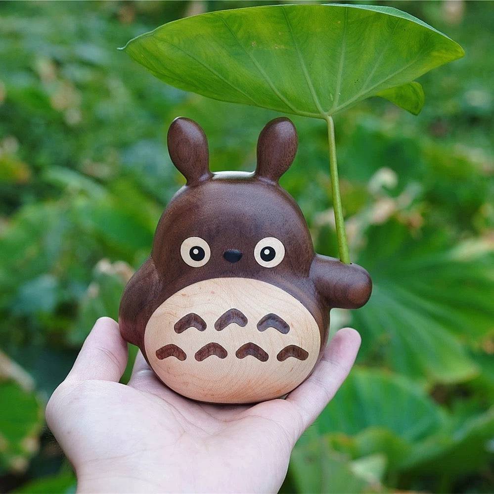 Hand-carved Black Walnut Totoro - EaseWoo