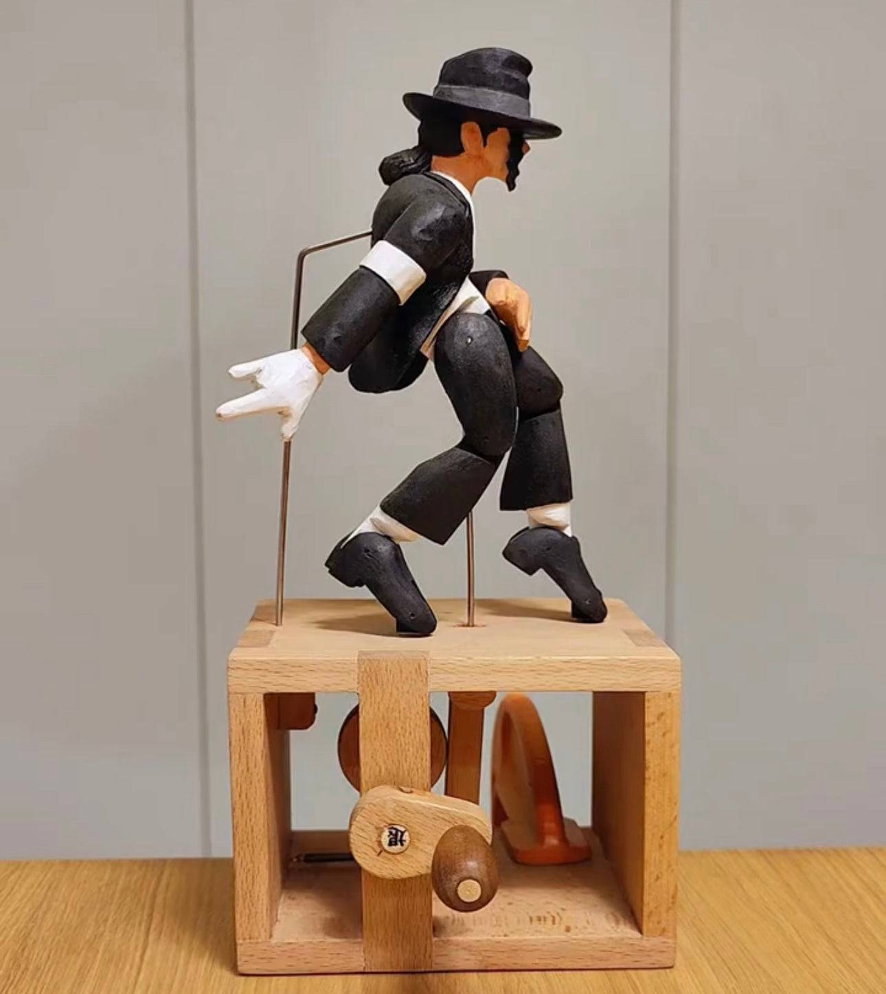 Hand-Carved Wood Automata Dancing Michael Jackson - EaseWoo