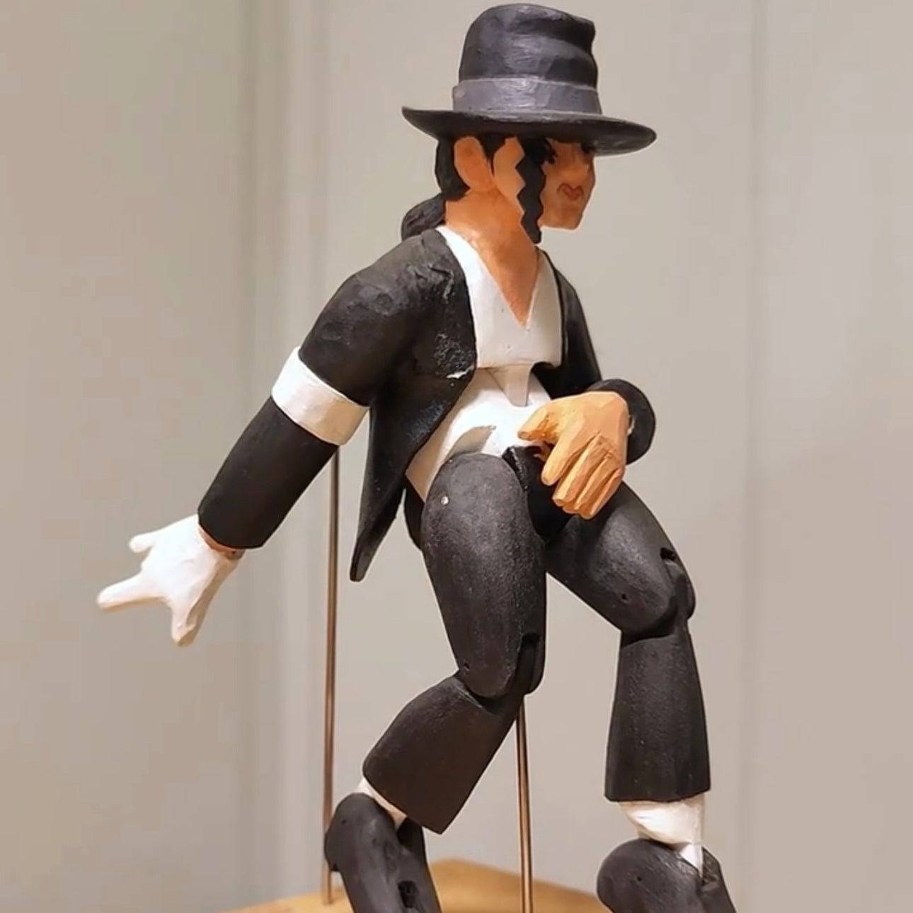 Hand-Carved Wood Automata Dancing Michael Jackson - EaseWoo