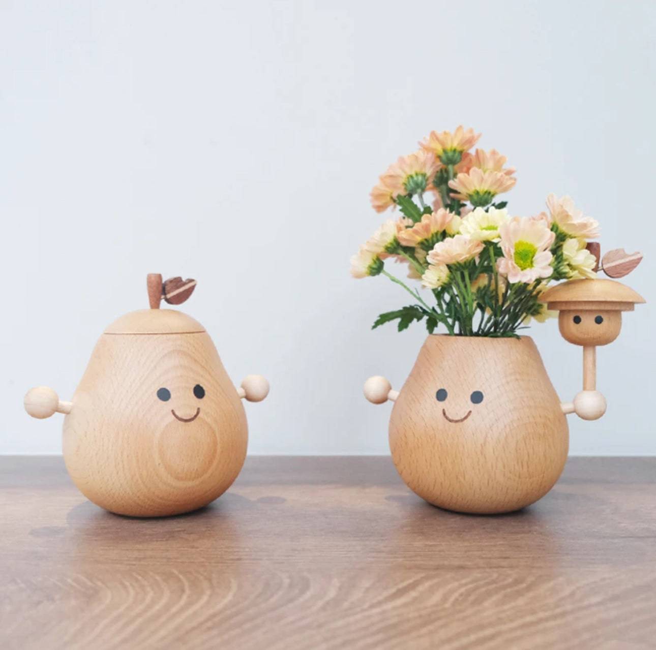 Hug Pear--Fruit Elf Creative Flower Arrangement Desktop Vase--Home Office Decoration - EaseWoo