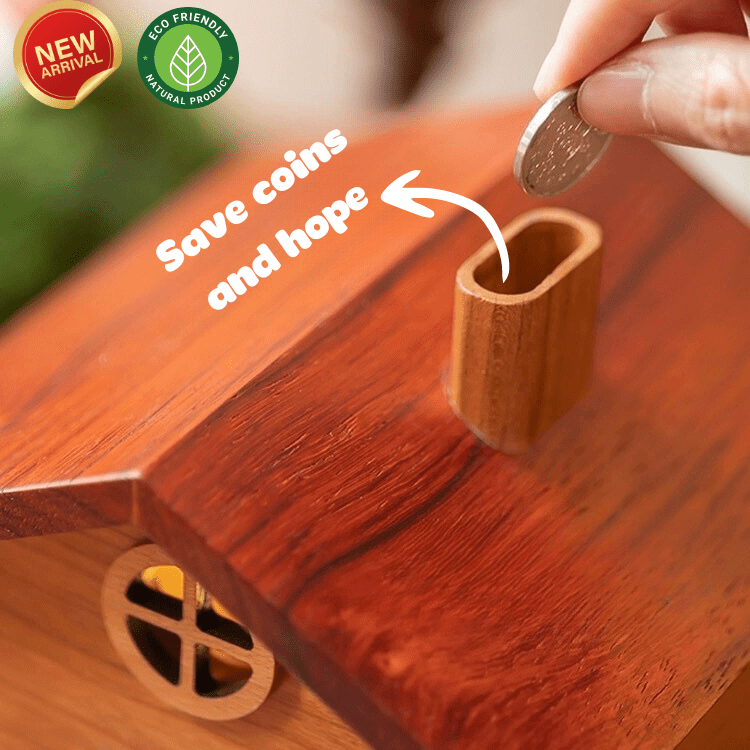 Magnetic Door Wooden Piggy Bank - Creative Design Eco-Friendly Materials - EaseWoo