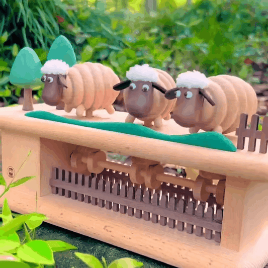 New Arrivals Original Mini Pasture Hand-Carved Wooden Sheep Jumping Fence - EaseWoo