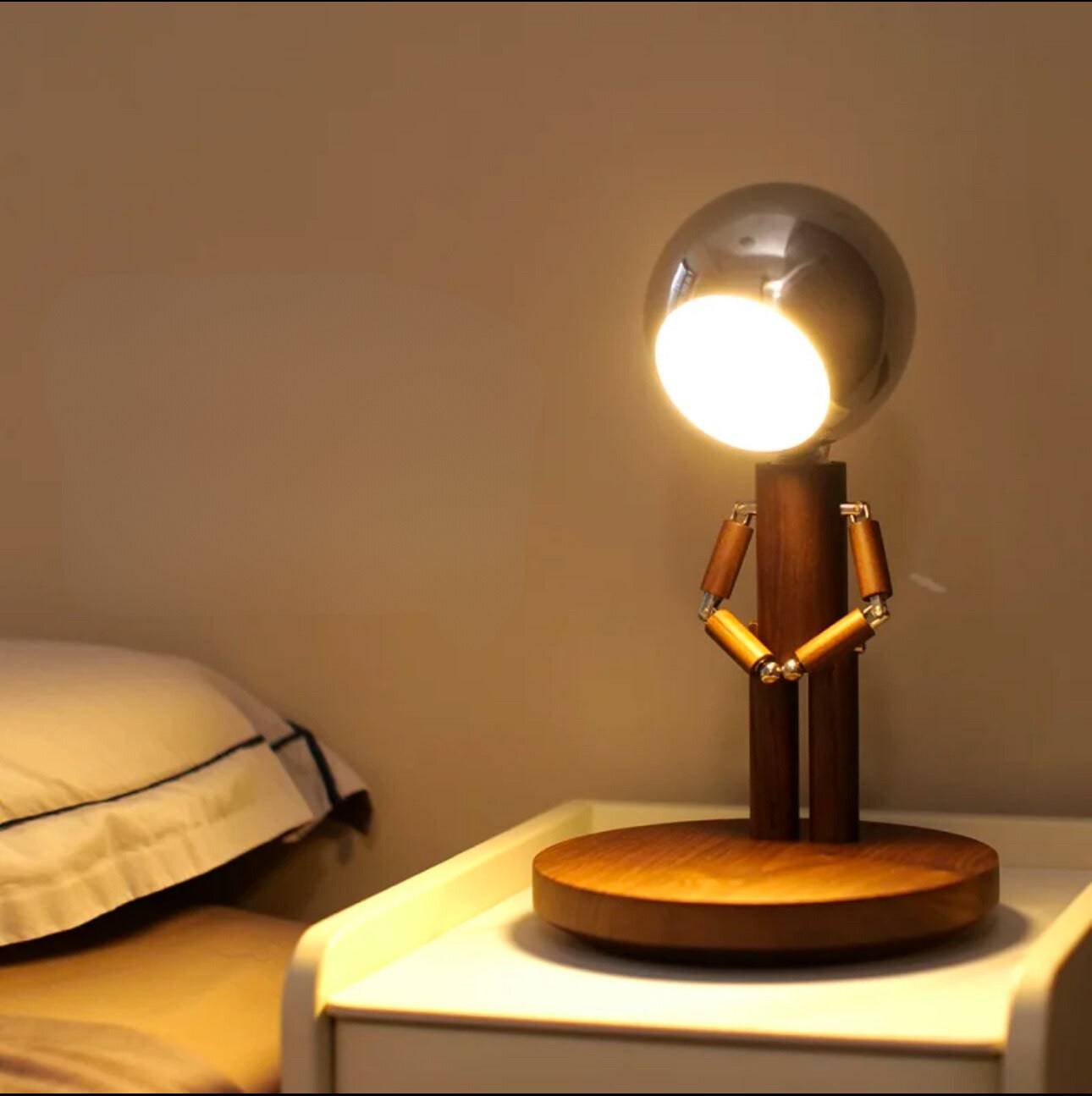 Original Adjustable Wood Robot Lamp - EaseWoo