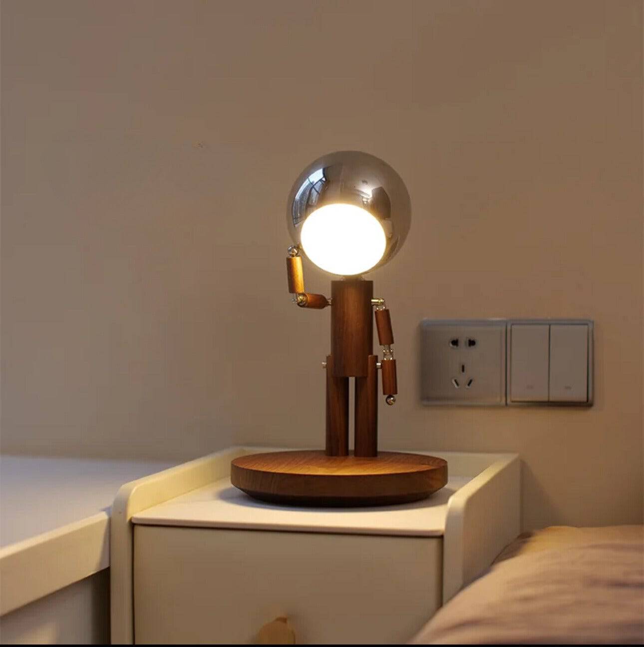 Original Adjustable Wood Robot Lamp - EaseWoo