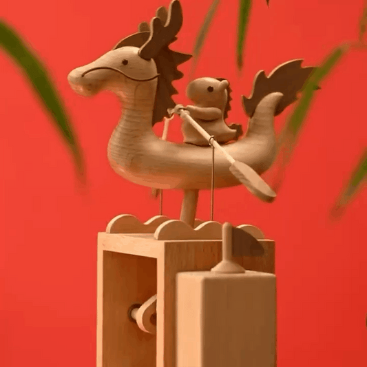 Original Handcarved Wooden Dragon Family - EaseWoo