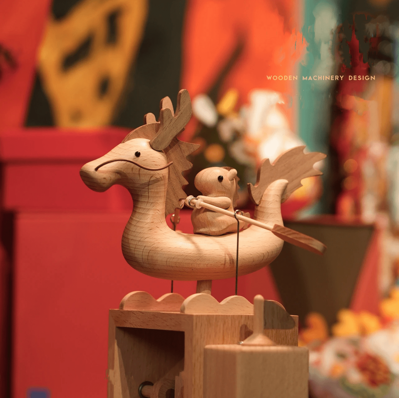 Original Handcarved Wooden Dragon Family - EaseWoo