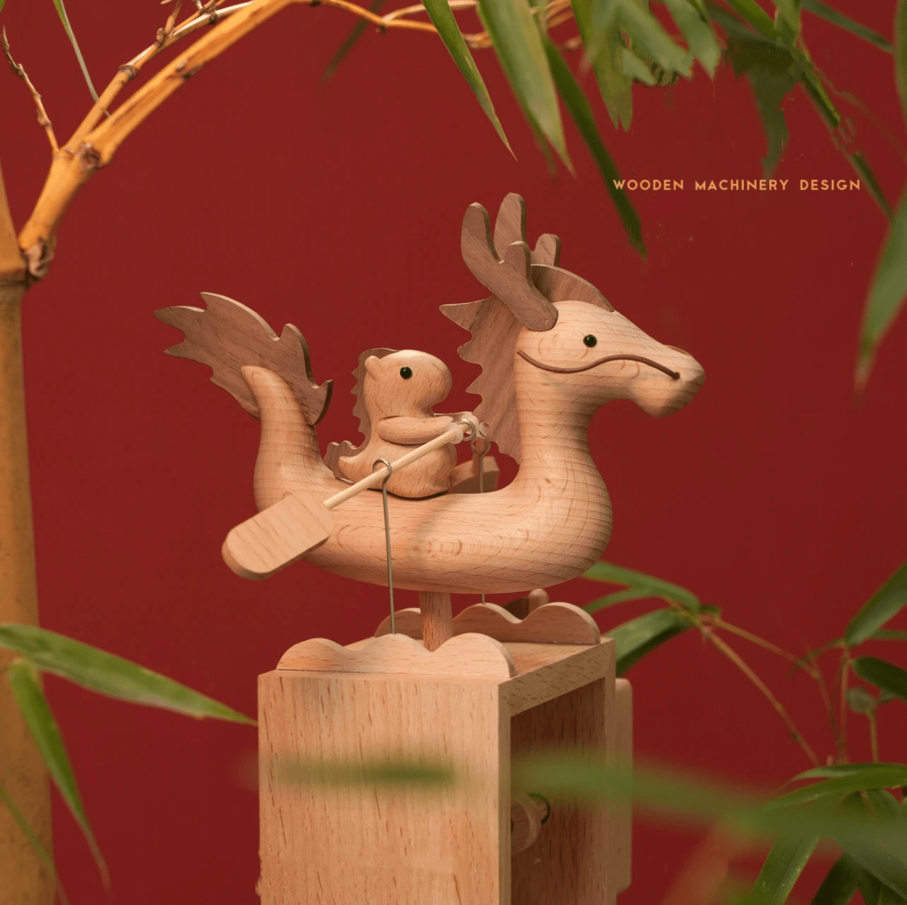 Original Handcarved Wooden Dragon Family - EaseWoo