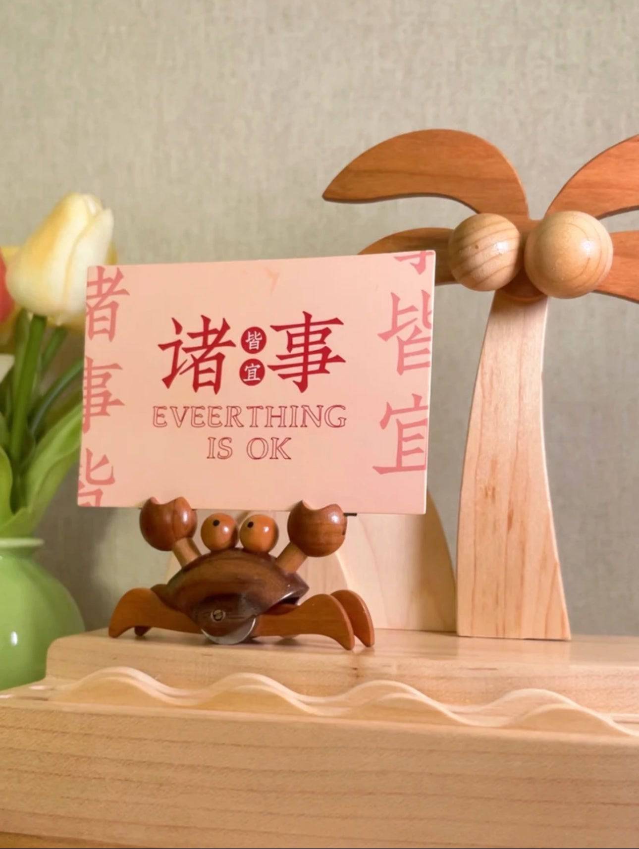 Original Handmade Wooden Crab Tabletop Ornament: A unique piece of art with a natural texture that brings warmth and art to your space - EaseWoo
