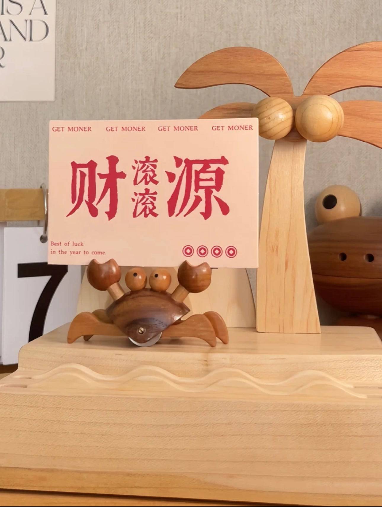 Original Handmade Wooden Crab Tabletop Ornament: A unique piece of art with a natural texture that brings warmth and art to your space - EaseWoo