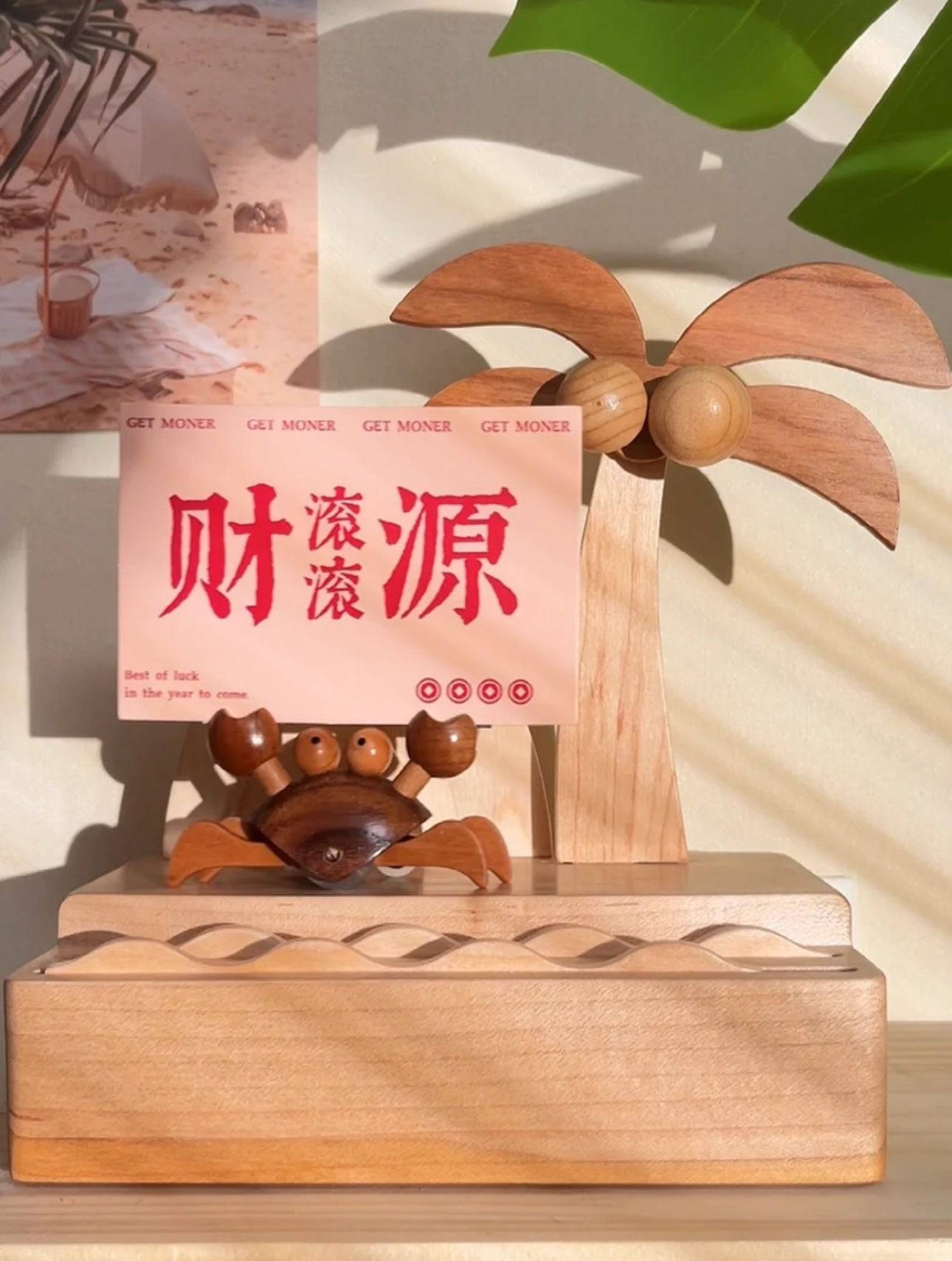 Original Handmade Wooden Crab Tabletop Ornament: A unique piece of art with a natural texture that brings warmth and art to your space - EaseWoo