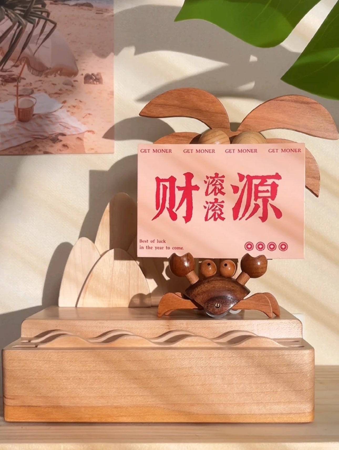 Original Handmade Wooden Crab Tabletop Ornament: A unique piece of art with a natural texture that brings warmth and art to your space - EaseWoo