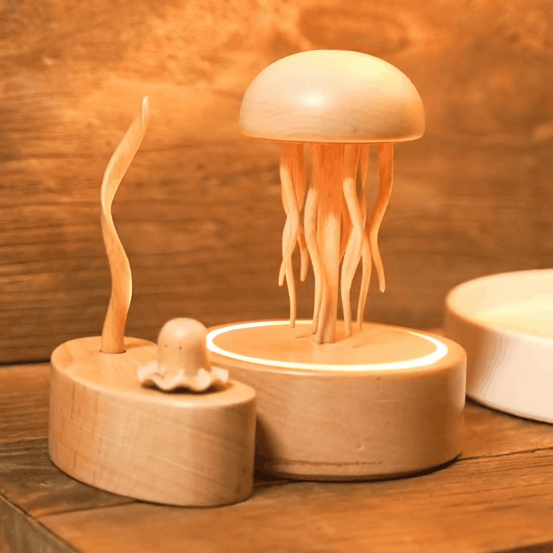 Original Pre-Sale Exquisite Bluetooth Handmade Wooden Jellyfish: A Unique Artwork for Home Decor and the Perfect Gift for Healing - EaseWoo