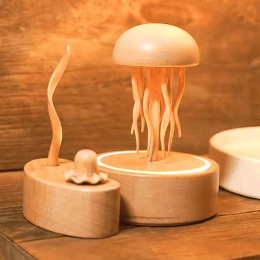 Original Pre-Sale Exquisite Bluetooth Handmade Wooden Jellyfish: A Unique Artwork for Home Decor and the Perfect Gift for Healing - EaseWoo