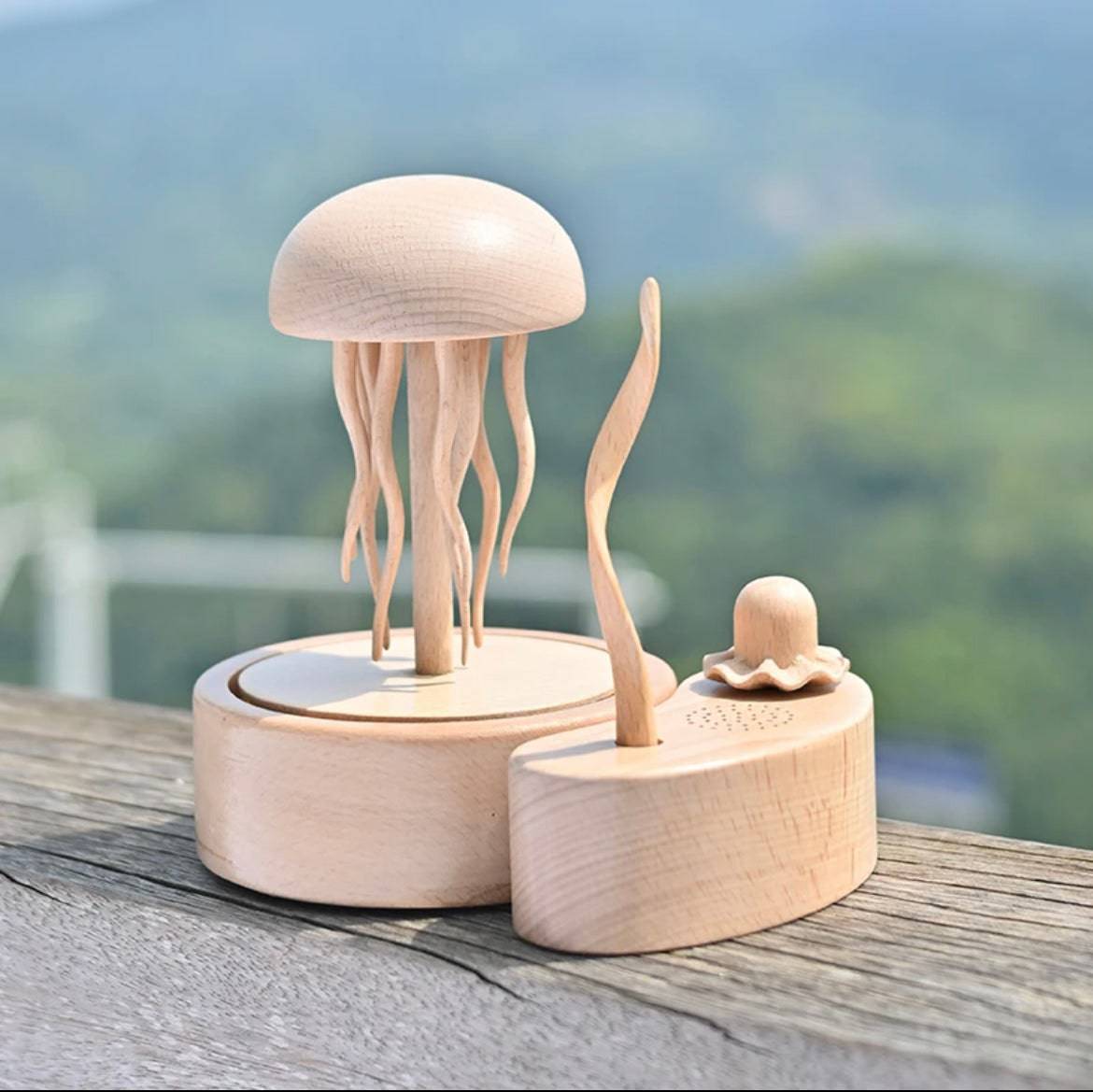 Original Pre-Sale Exquisite Bluetooth Handmade Wooden Jellyfish: A Unique Artwork for Home Decor and the Perfect Gift for Healing - EaseWoo