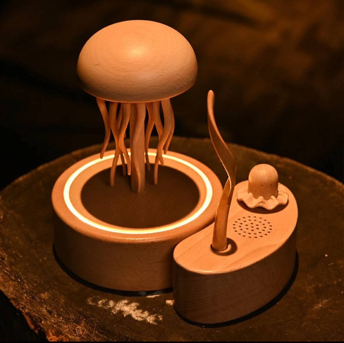 Original Pre-Sale Exquisite Bluetooth Handmade Wooden Jellyfish: A Unique Artwork for Home Decor and the Perfect Gift for Healing - EaseWoo